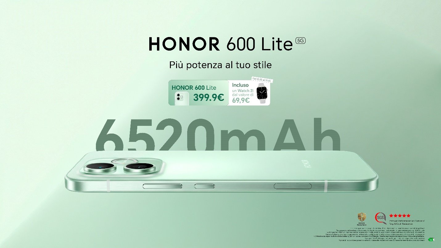Ufficiale Honor 600 Lite: specifiche e prezzi tra super batteria e tasto AI