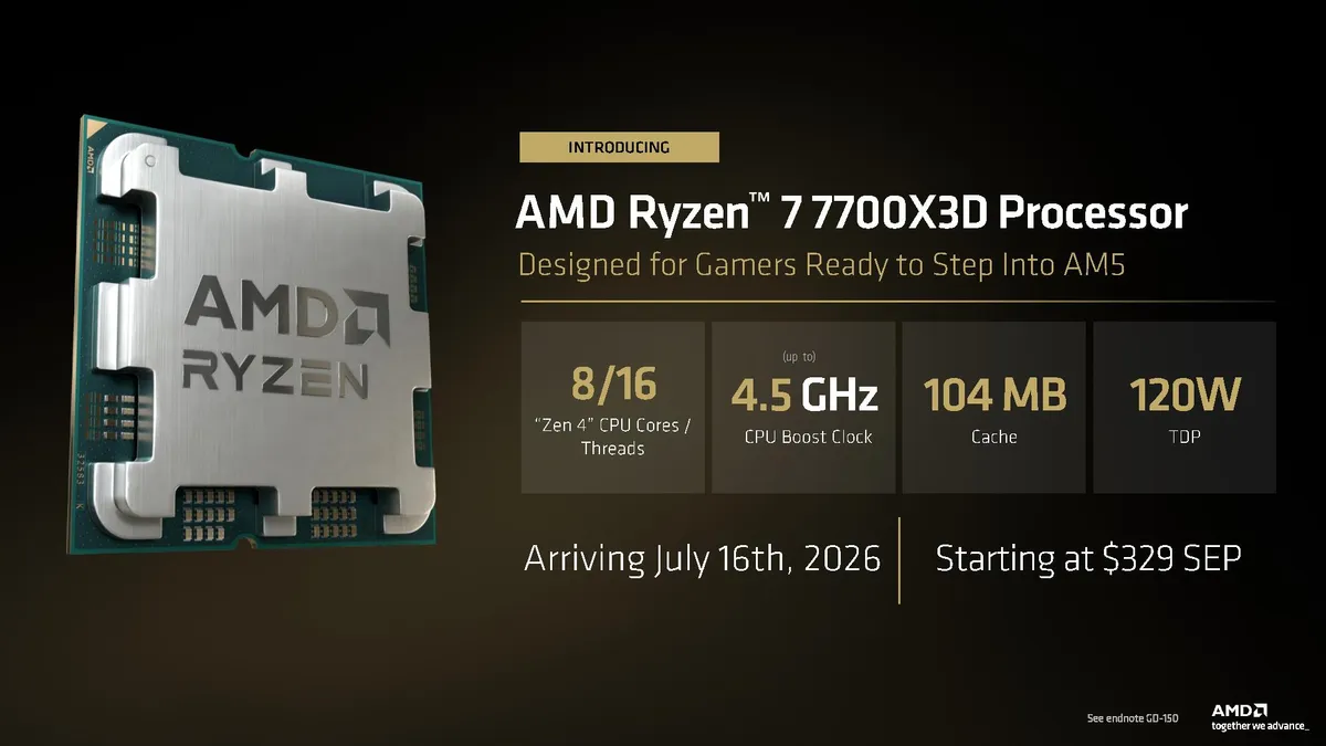 AMD Ryzen 7 5800X3D Anniversary e Ryzen 7 7700X3D