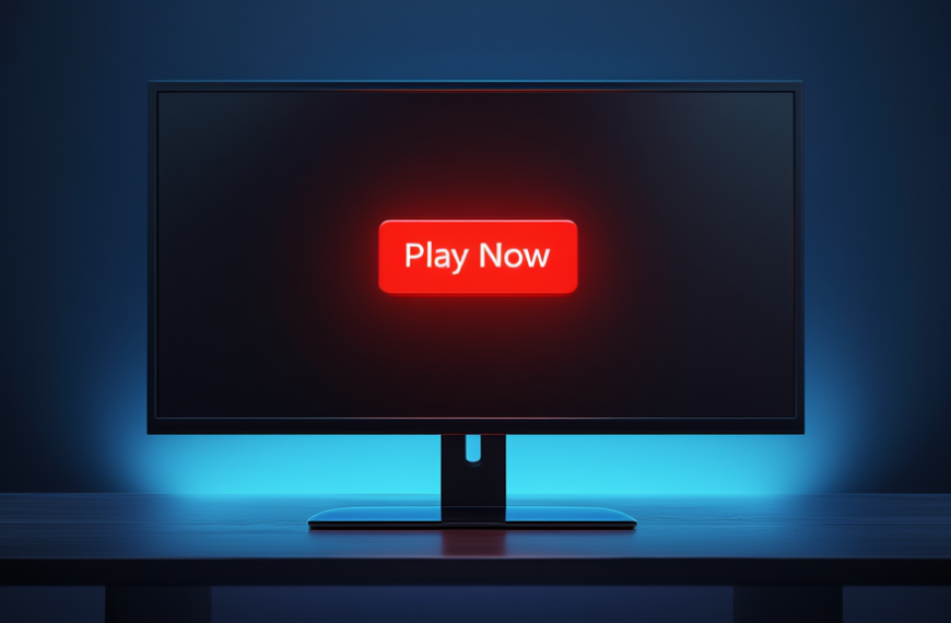 Bottone Play Now su un sito web falso che impersona Rockstar, in stile gaming
