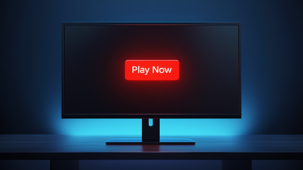 Bottone Play Now su un sito web falso che impersona Rockstar, in stile gaming